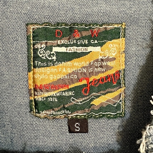 D & W Raw edge denim shirt S - Picture 5 of 7